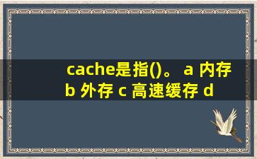 cache是指()。 a 内存 b 外存 c 高速缓存 d 处理机